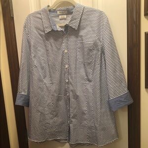 Van Heusen originals  Blue and White Geometric size xxl